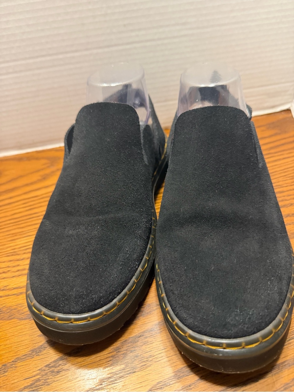 Dr Airwair Martens Carlson Men’s Black Suede Slip-On Backstrap Shoe - Picture 2 of 11